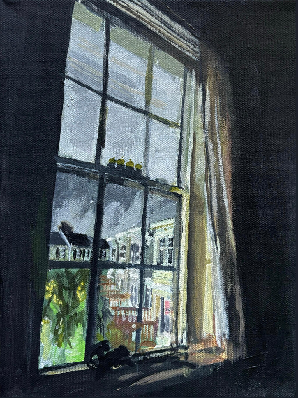 “What I Should Have Done”, 2025, acrylic, 9”x12”